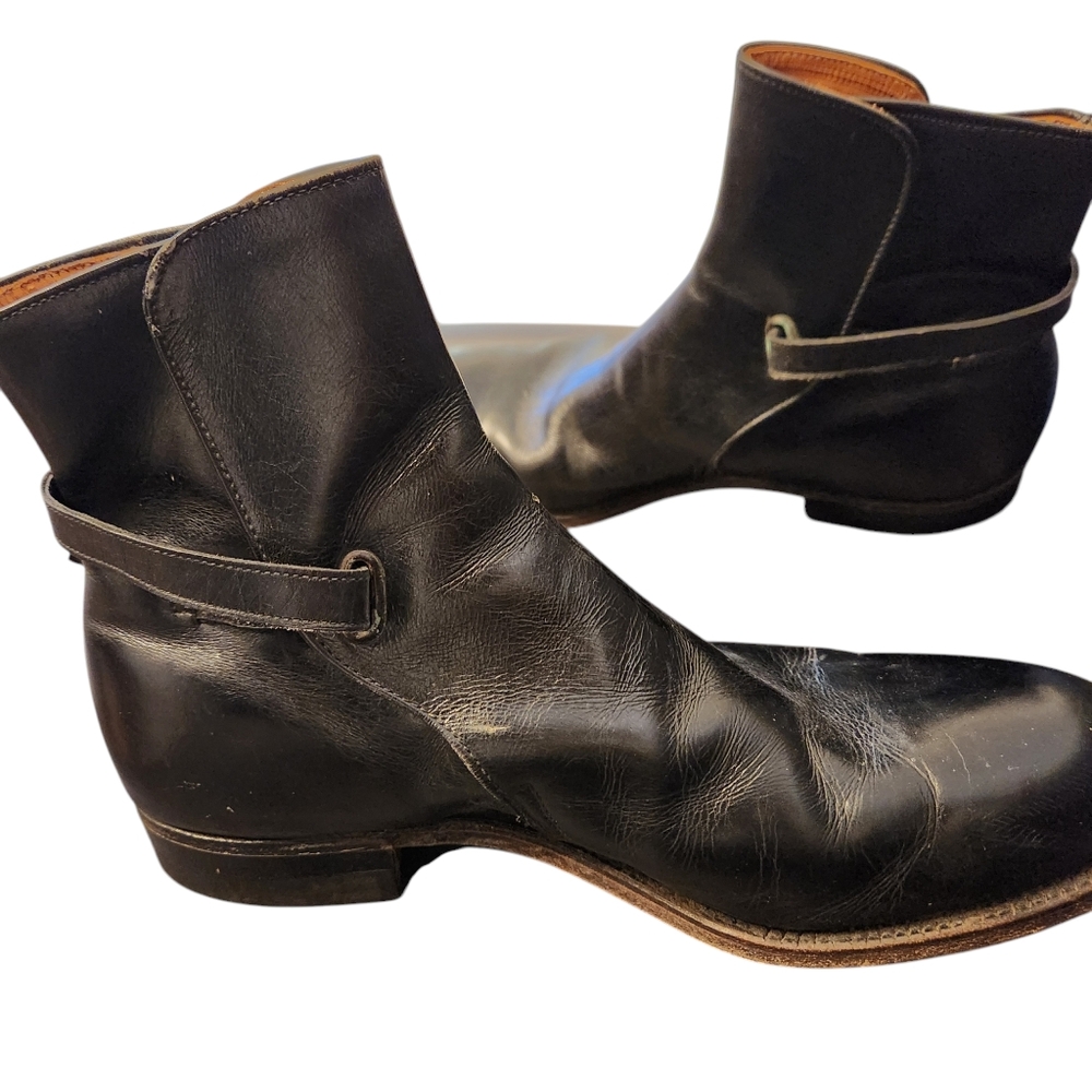 Frye Black Leather Ankle Boots Size 7 1/2 - Picture 2 of 9